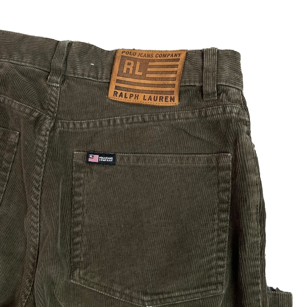 Ralph Lauren Polo Jeans Company Womens 4 Corduroy Pants Green Straight Vintage